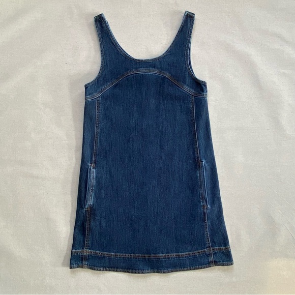 Pilcro Anthropologie Denim Dress Mini Snap Button Jumper Overall Pockets - Picture 2 of 11